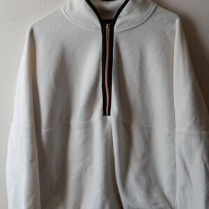 Nautica Men's White Fleece Quarter-Zip Pullover Jacket